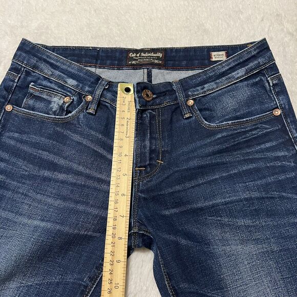 Cult of Individuality Womens Bohemi Boot Cut Distressd Denim Jeans Lo Rise Sz 27 - Picture 11 of 12